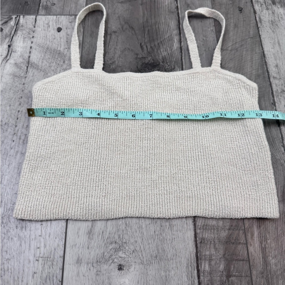 Madewell Halstead Square-Neck Sweater Cropped Tank Grey Medium - Picture 4 of 7